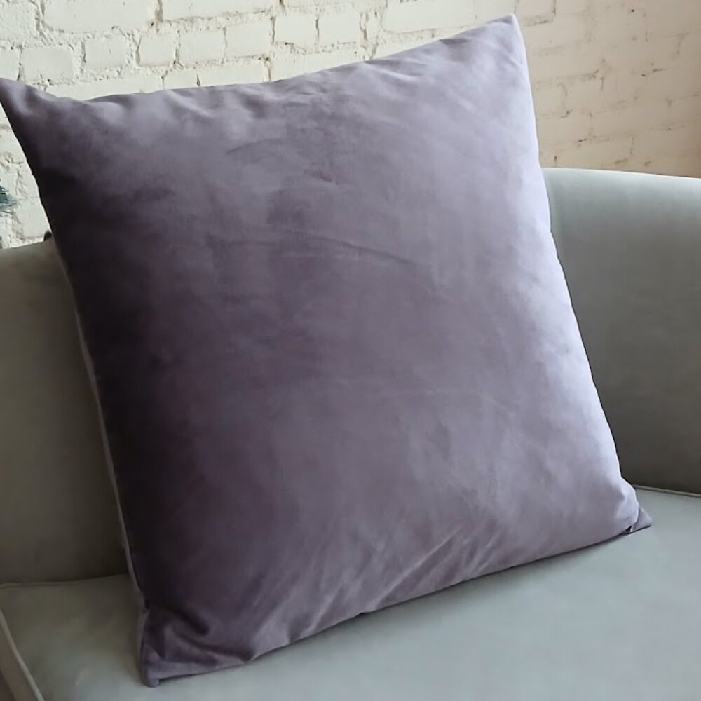 Muted Lavender Velvet Decorative Removable Cushion Cover